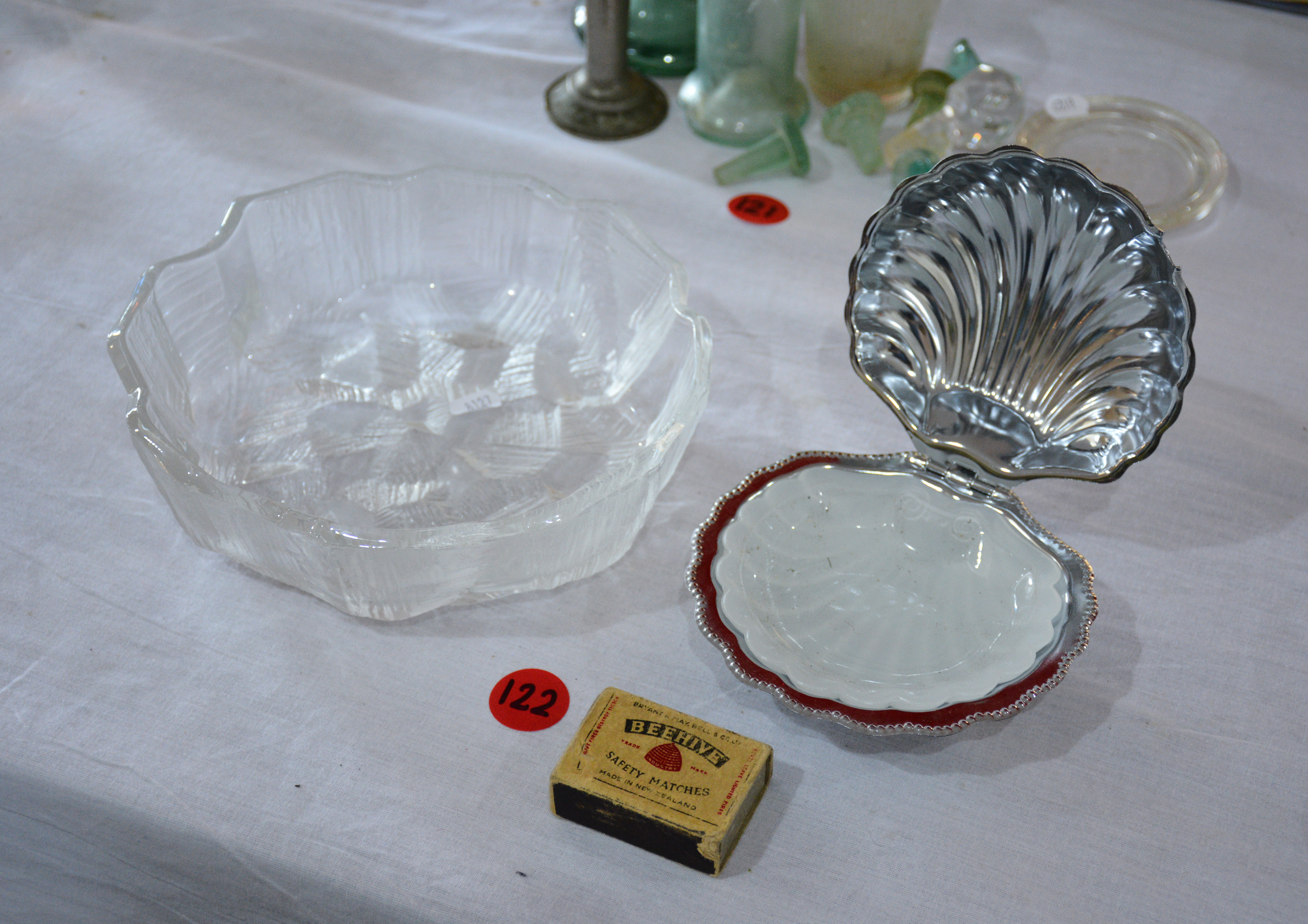Shell Container and Glass Bowl — sold at auction in New Zealand for $40