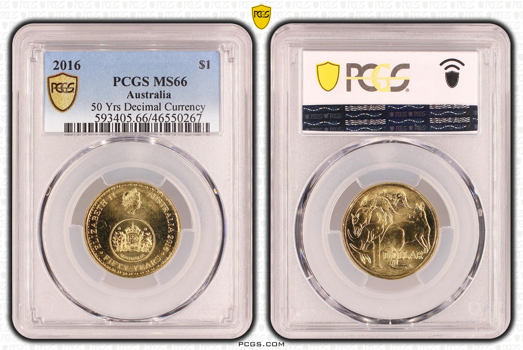 50 Yrs Decimal Currency, One Dollar, 2016, PCGS MS66