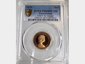 1979 ELIZABETH II DECIMAL PROOF GOLD SOVEREIGN PR68 DCAM