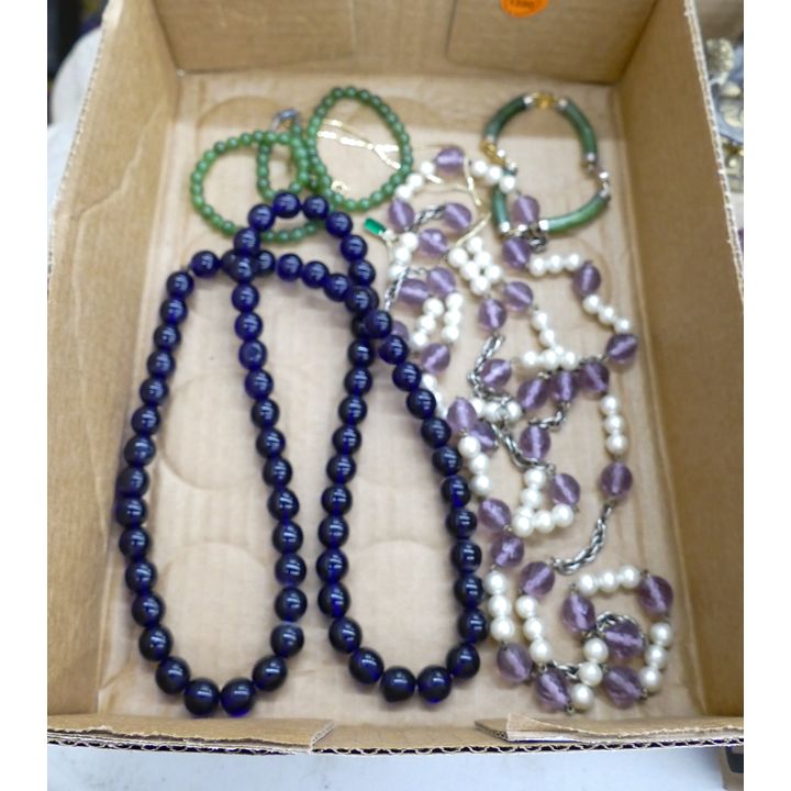 Box Cobalt and Jade Bead Necklaces