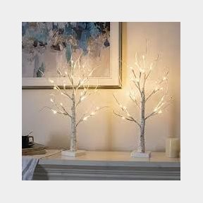 2 Pack Tree Lights LED Branch Lights Mini Warm White Birch Branch Lights - White - LED Birch Tree Light - 51745/28504 SN B2 (S2)