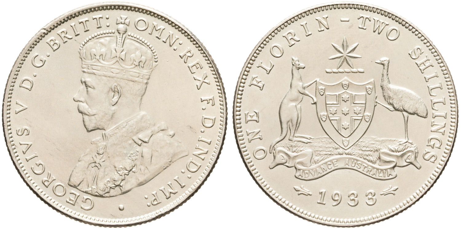 George V, Florin, 1933, UNC