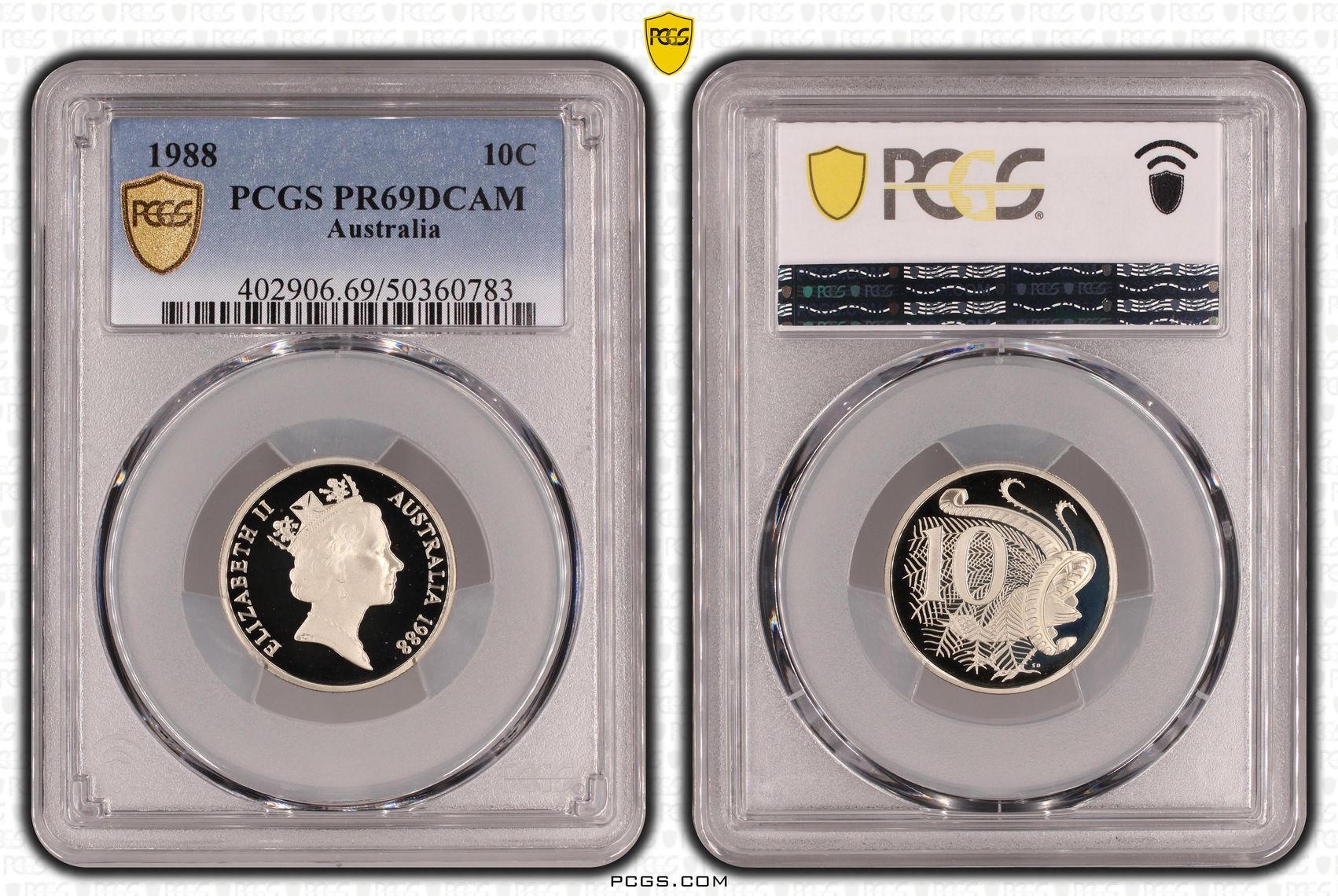 Ten Cent, 1988, Pcgs Pr69dcam