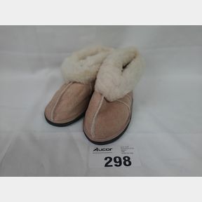 SNOOGZZZ GENUINE SHEEP WOOL SLIPPERS UNISEX - TAUPE SIZE 6