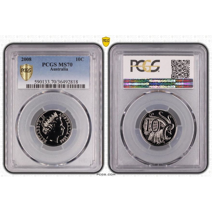 Ten Cent, 2008, PCGS MS70