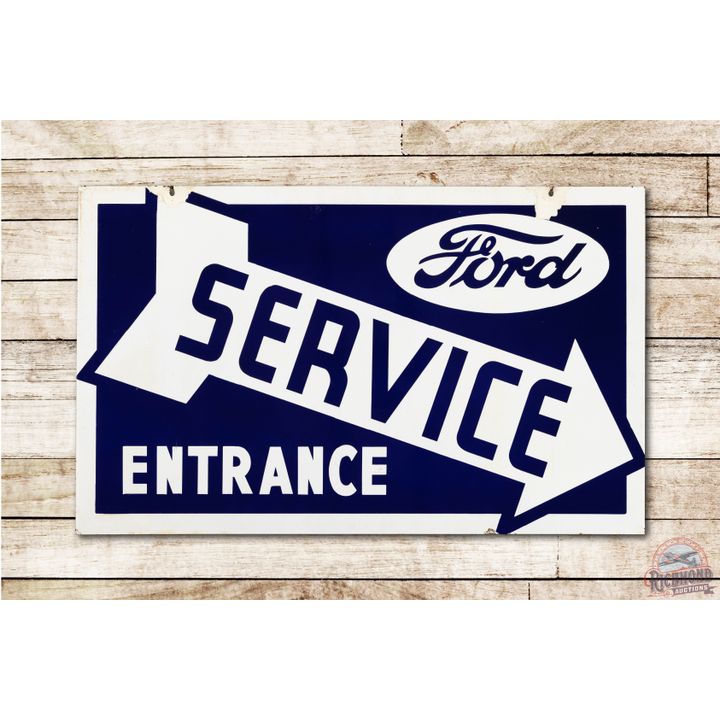 3' Ford Service Entrance Double Sided Porcelain Sign