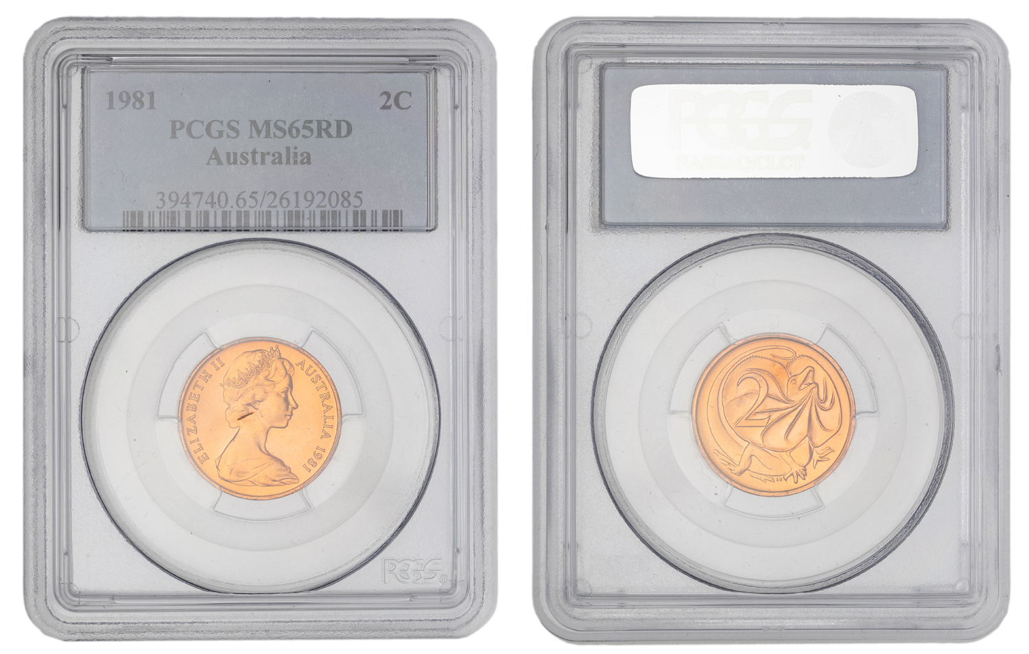 Elizabeth II, Two Cent, 1981, PCGS MS65RD