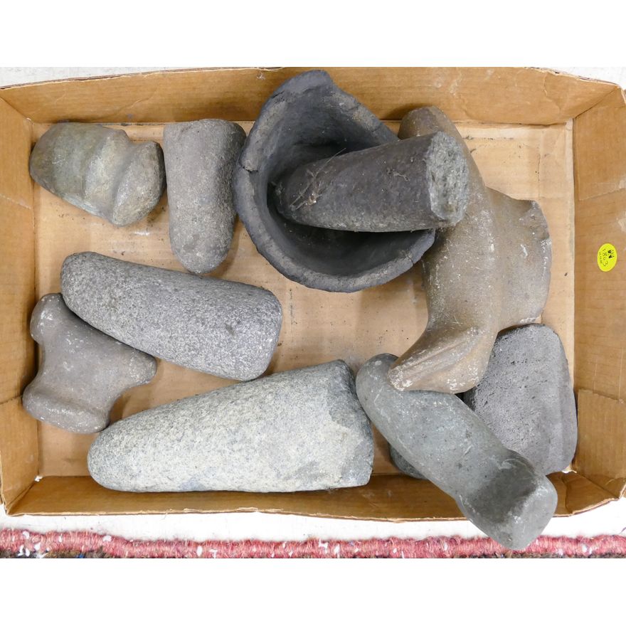 Box Native Stone Axe Heads and Mortars