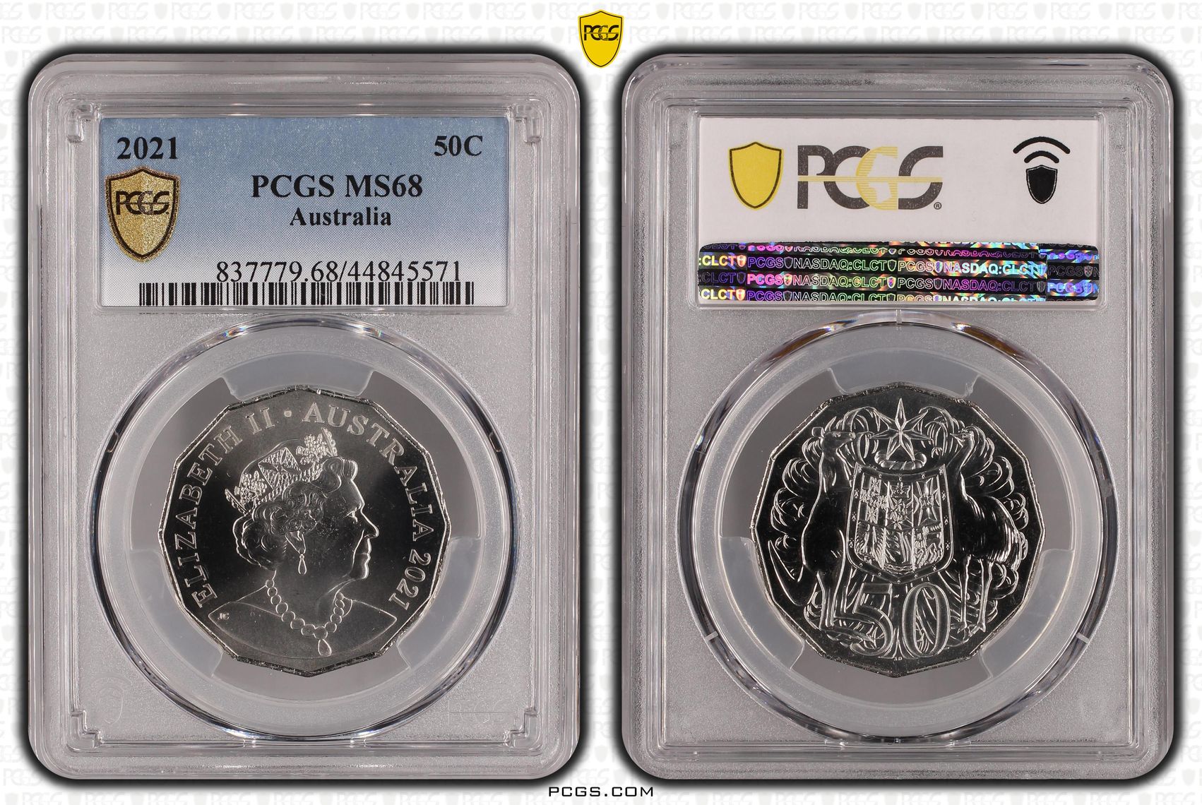 Elizabeth II, Fifty Cent, 2021, PCGS MS 68