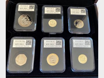 2014 ELIZABETH II DATE STAMP UK SPECIMEN YEAR SET (6 COINS)