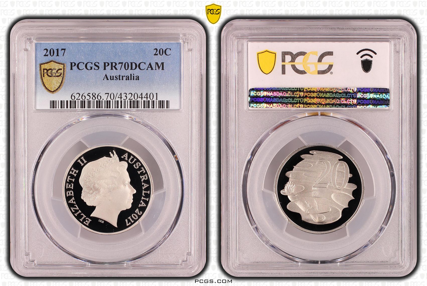 2017 Australia Twenty Cent, 20c PCGS - PR70DCAM POP 55/0 -401