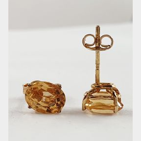 9CT YELLOW GOLD EARRINGS WITH 2,00CT OVAL CITRINES - 51929/12219