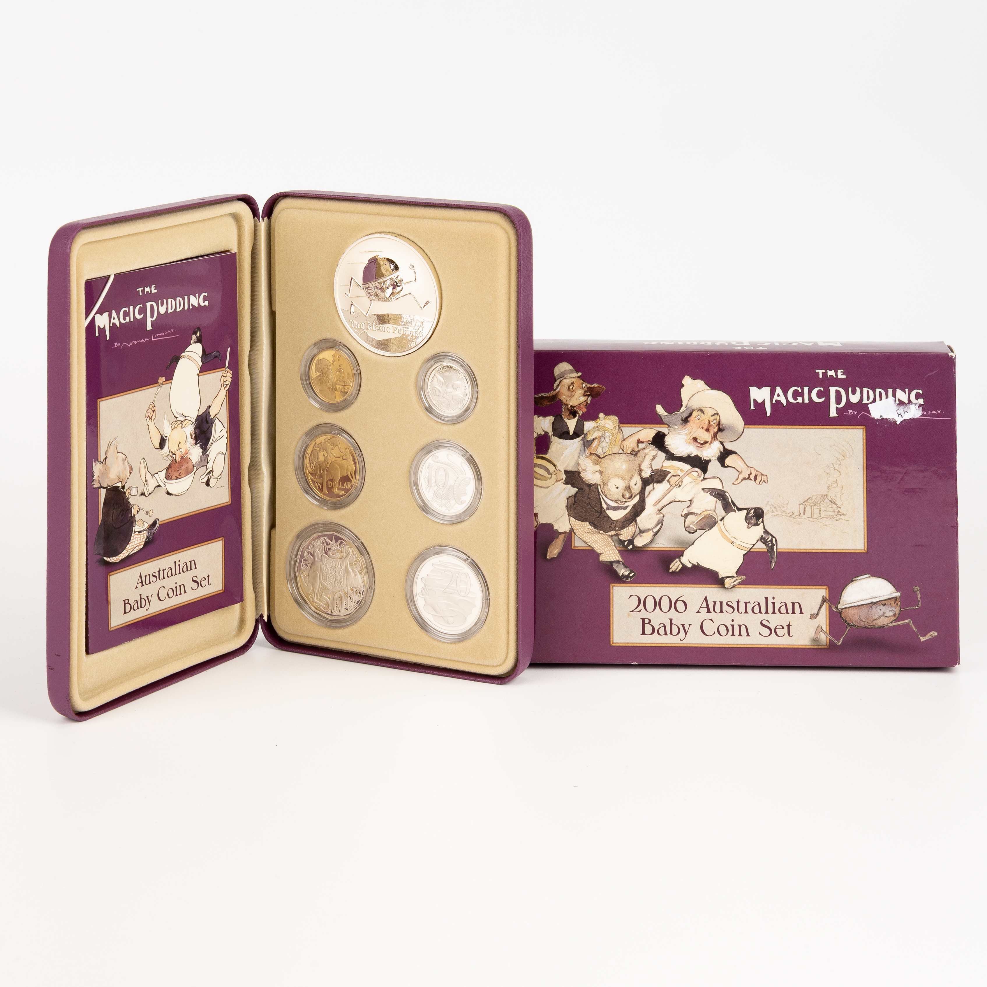 Elizabeth II, RAM - The Magic Pudding Baby Coin Set, Five Cents - Two Dollars, 2006, FDC