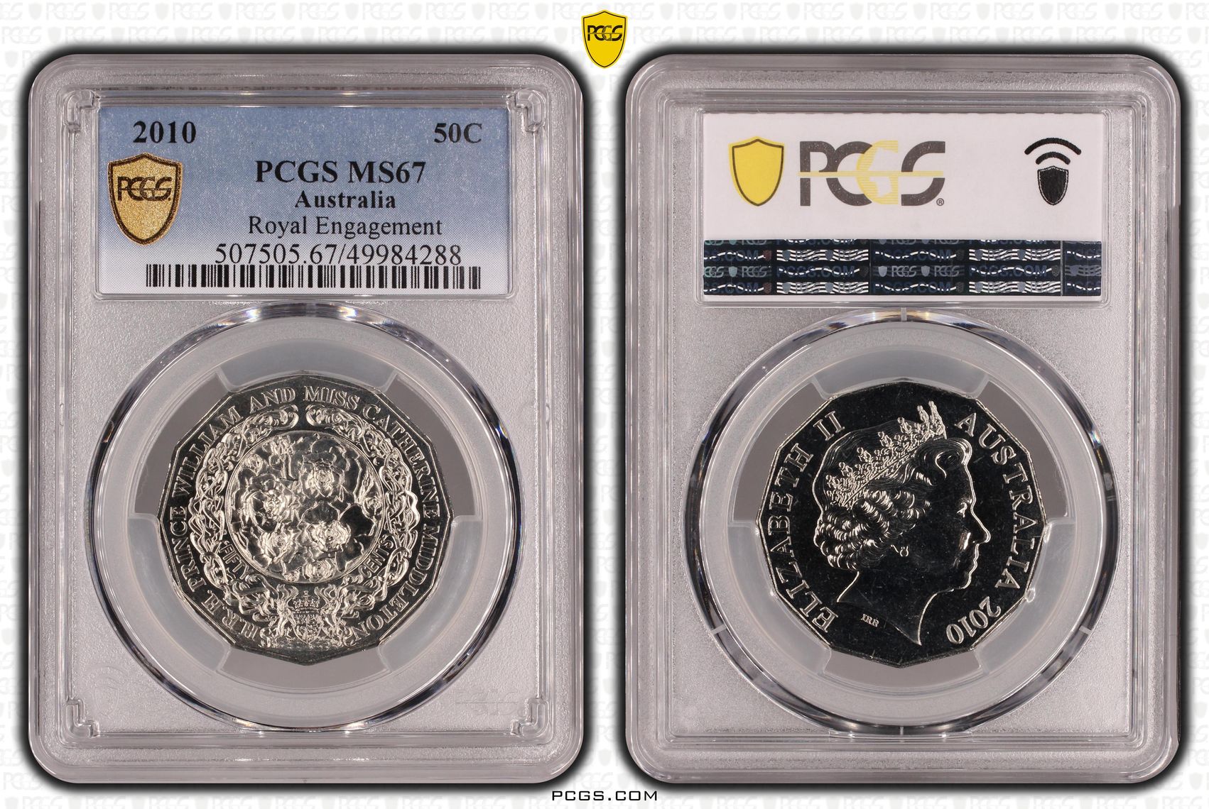 Royal Engagement , Fifty Cent, 2010, PCGS MS67