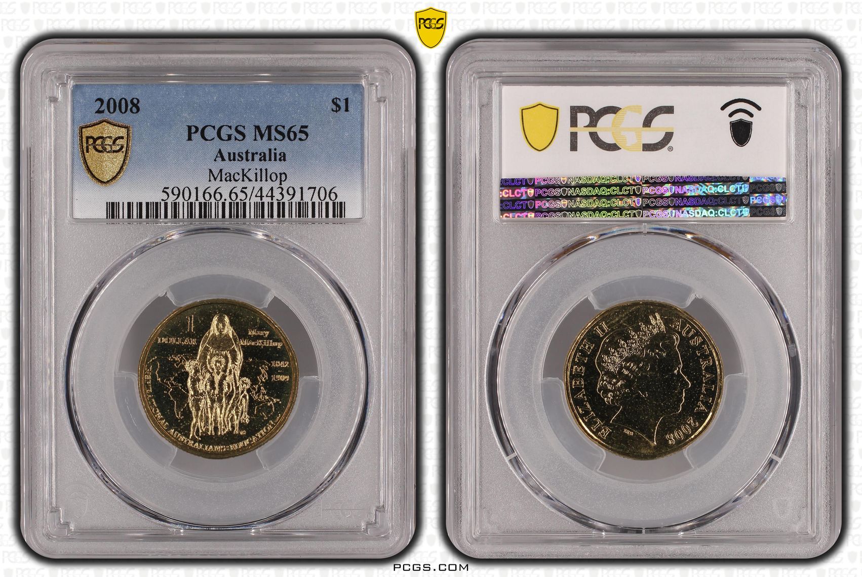 2008 Australia One Dollar, $1 MacKillop PCGS - MS65 -706