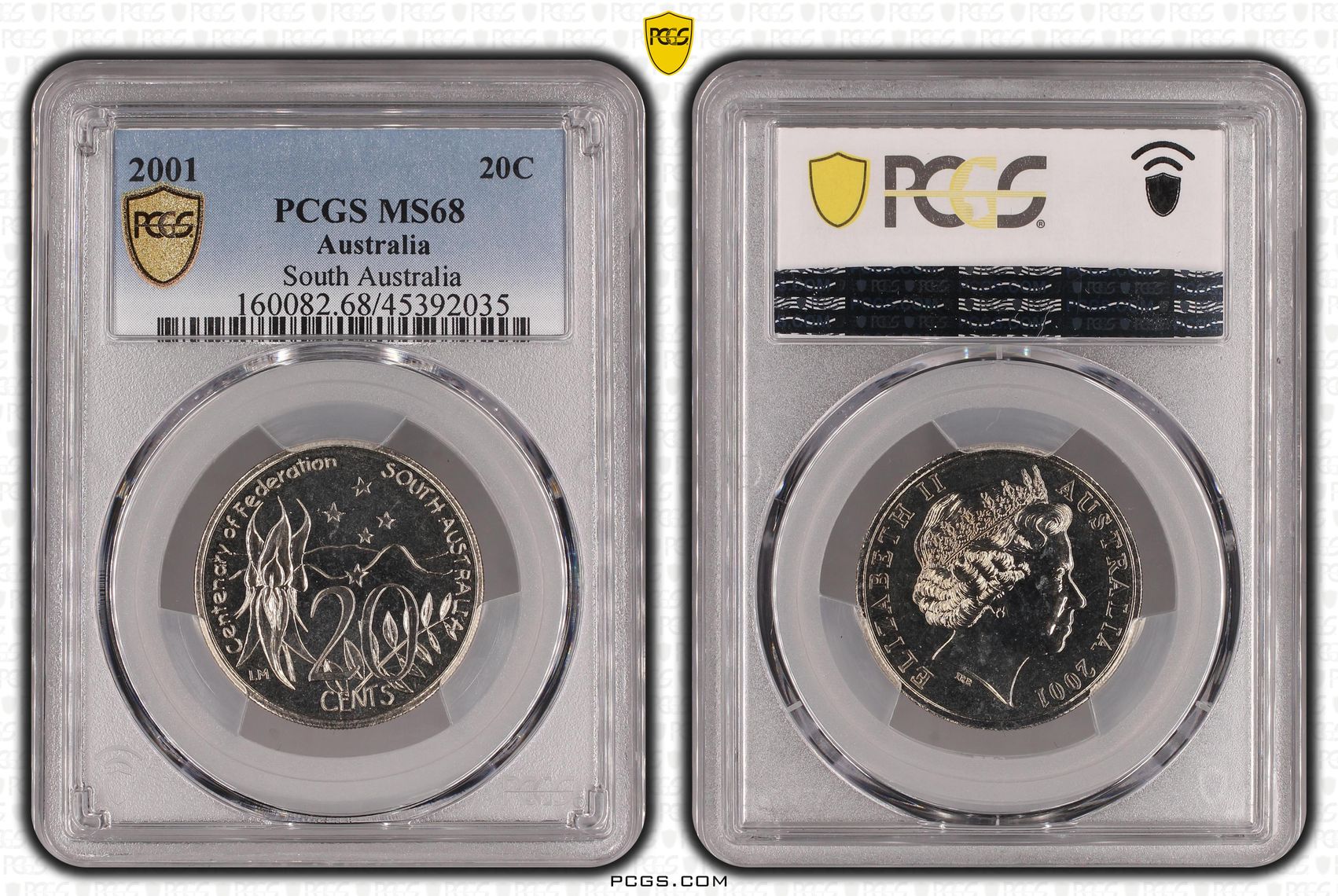 2001 Australia Twenty Cent, 20c South Australia PCGS - MS68 POP 14/0 -035