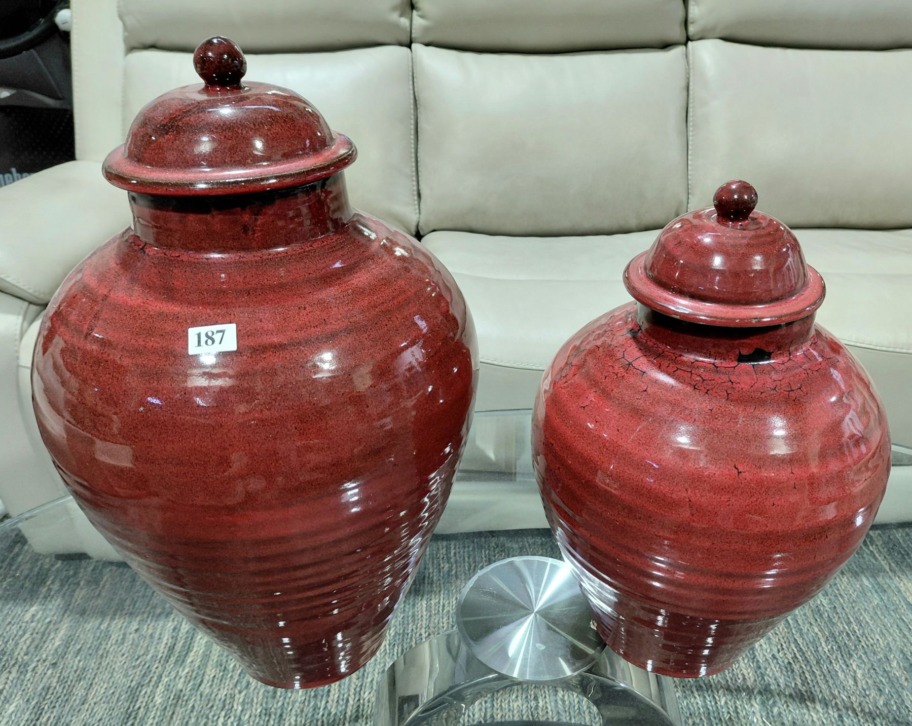 187 · DECORATIVE CERAMIC CANISTERS