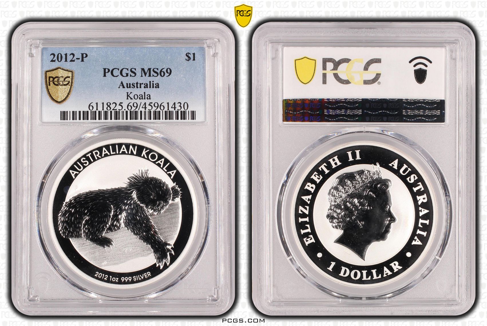 Koala Ag, One Dollar, 2012-P, PCGS MS69