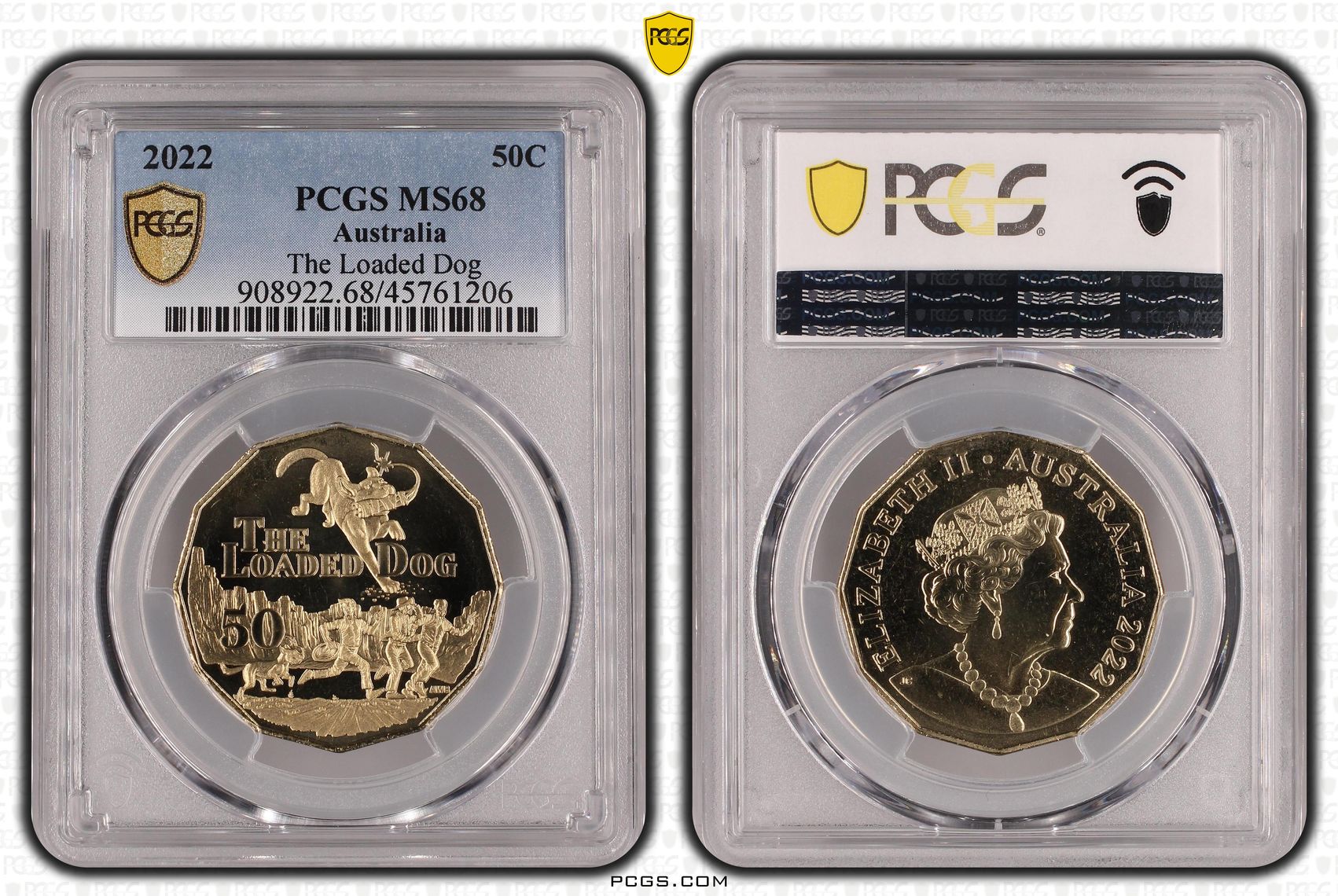 The Loaded Dog, Fifty Cent, 2022 POP Report 17/1, PCGS MS 68