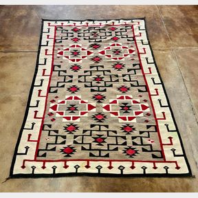 Nice Older Navajo Rug With Great Pattern