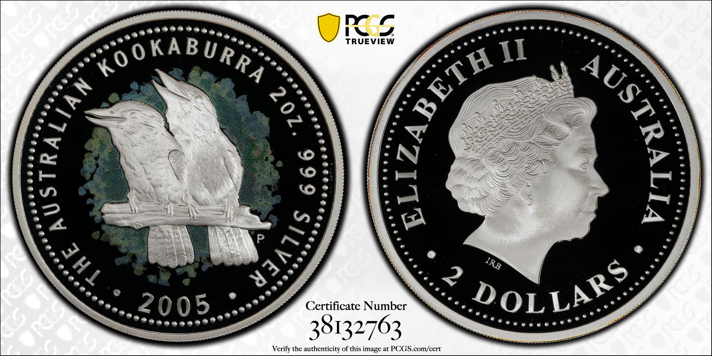 2005-P Australia Two Dollar, $2 Proof Kookaburra PCGS - PR69DCAM -763