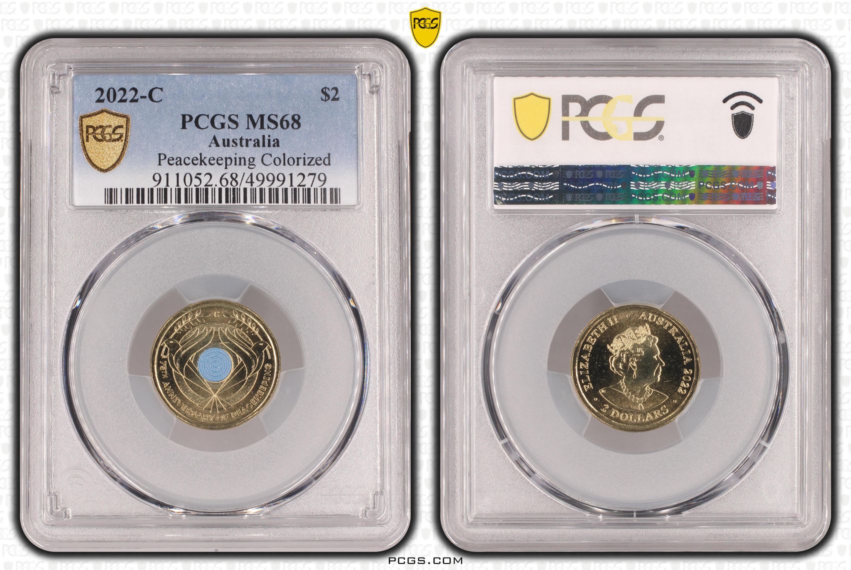 Peacekeeping Colorized , Two Dollar, 2022-C, PCGS MS68