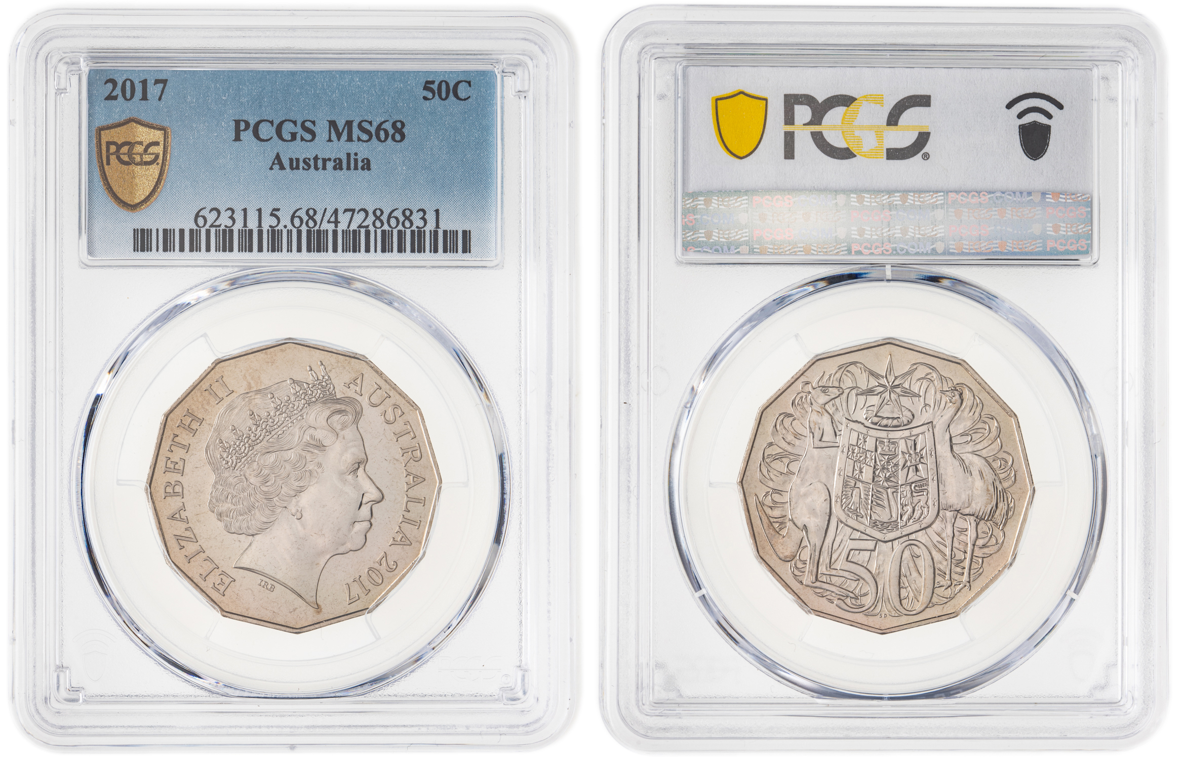 Elizabeth II, Fifty Cent, 2017, PCGS MS68