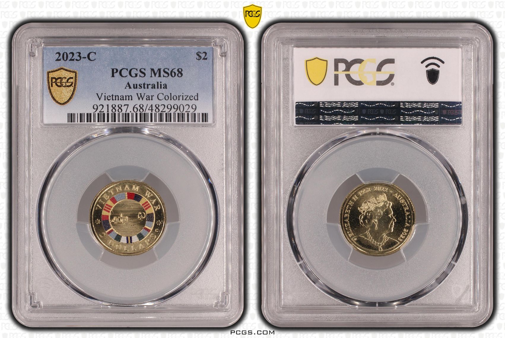 Elizabeth II, Vietnam War Colorized, Two Dollar, 2023-C, PCGS MS68