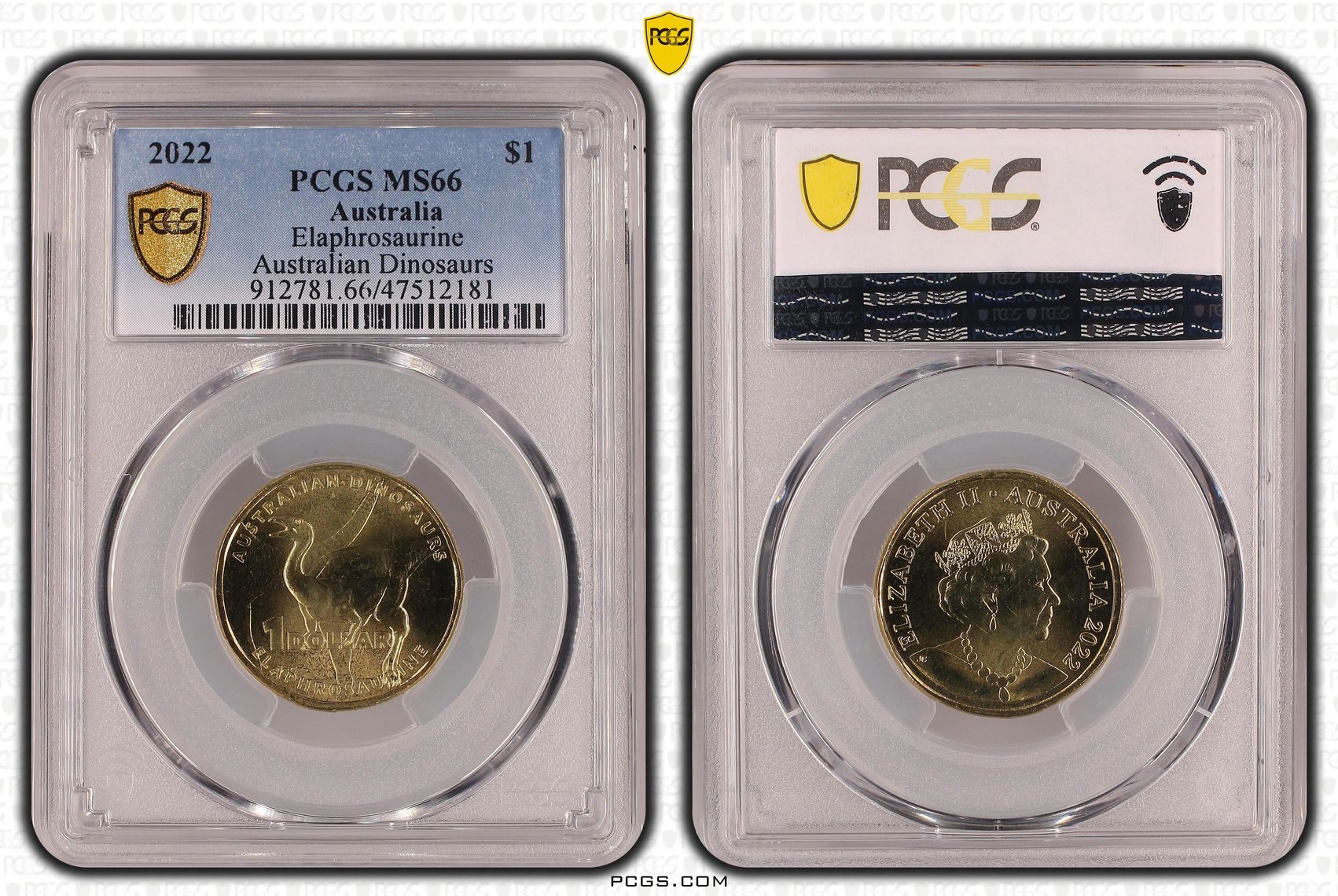 Elaphrosaurine, One Dollar, 2022, PCGS MS 66