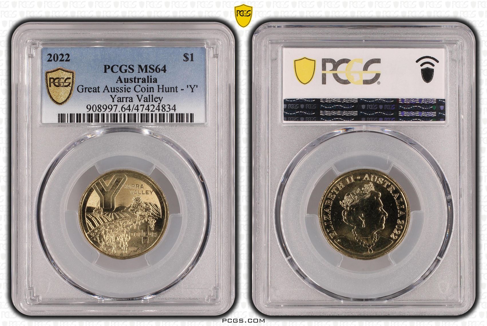 Great Aussie Coin Hunt - 'Y', One Dollar, 2022, PCGS MS 64