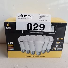 ELECSTOR 7W E27 RECHARGEABLE DIMMABLE GLOBE 1200MAH - A60 WARM WHITE 6 PK - 4 HOURS BACKUP LIGHT FOR LOAD SHEDDING BUILT-IN