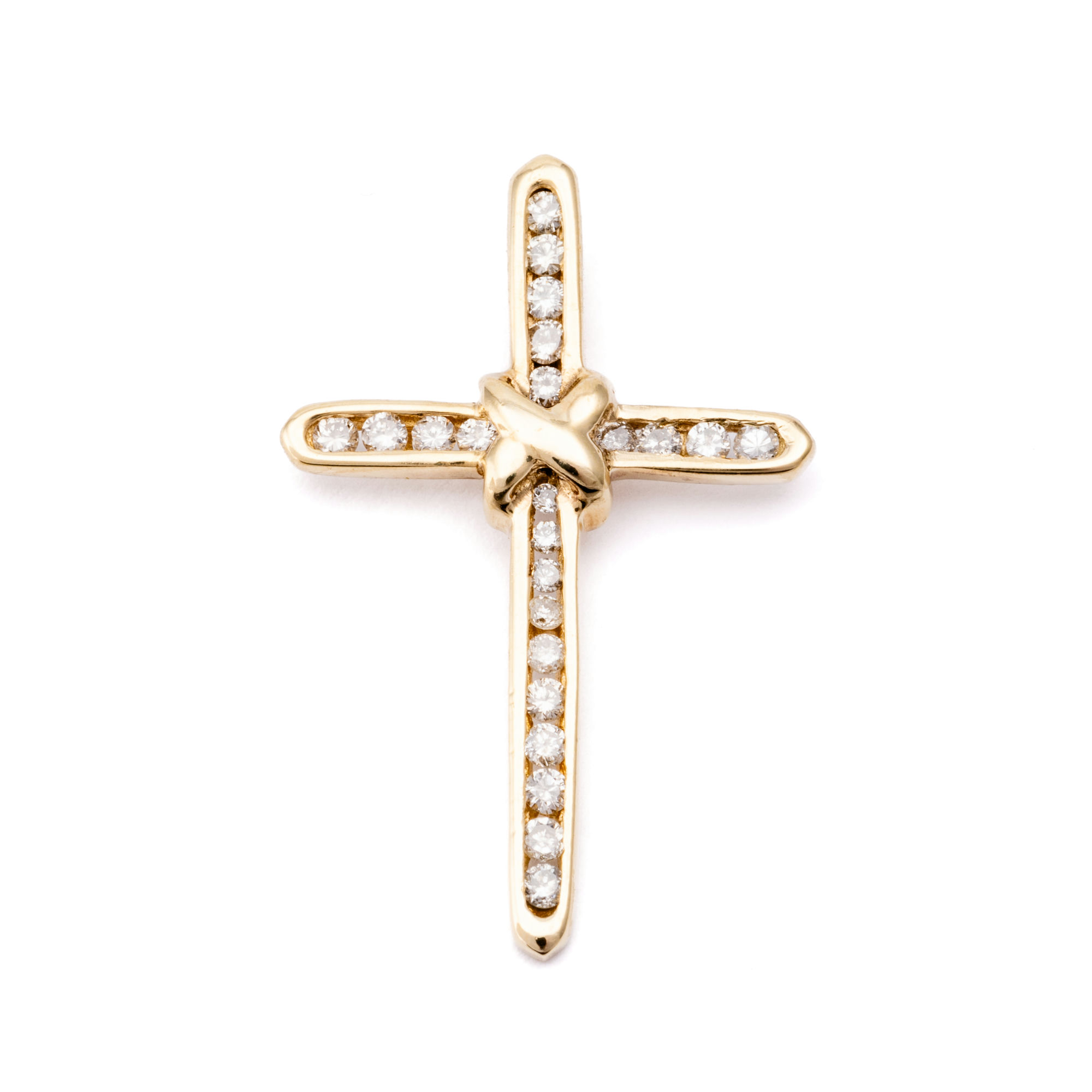 Diamond Cross Pendant 9ct Gold,