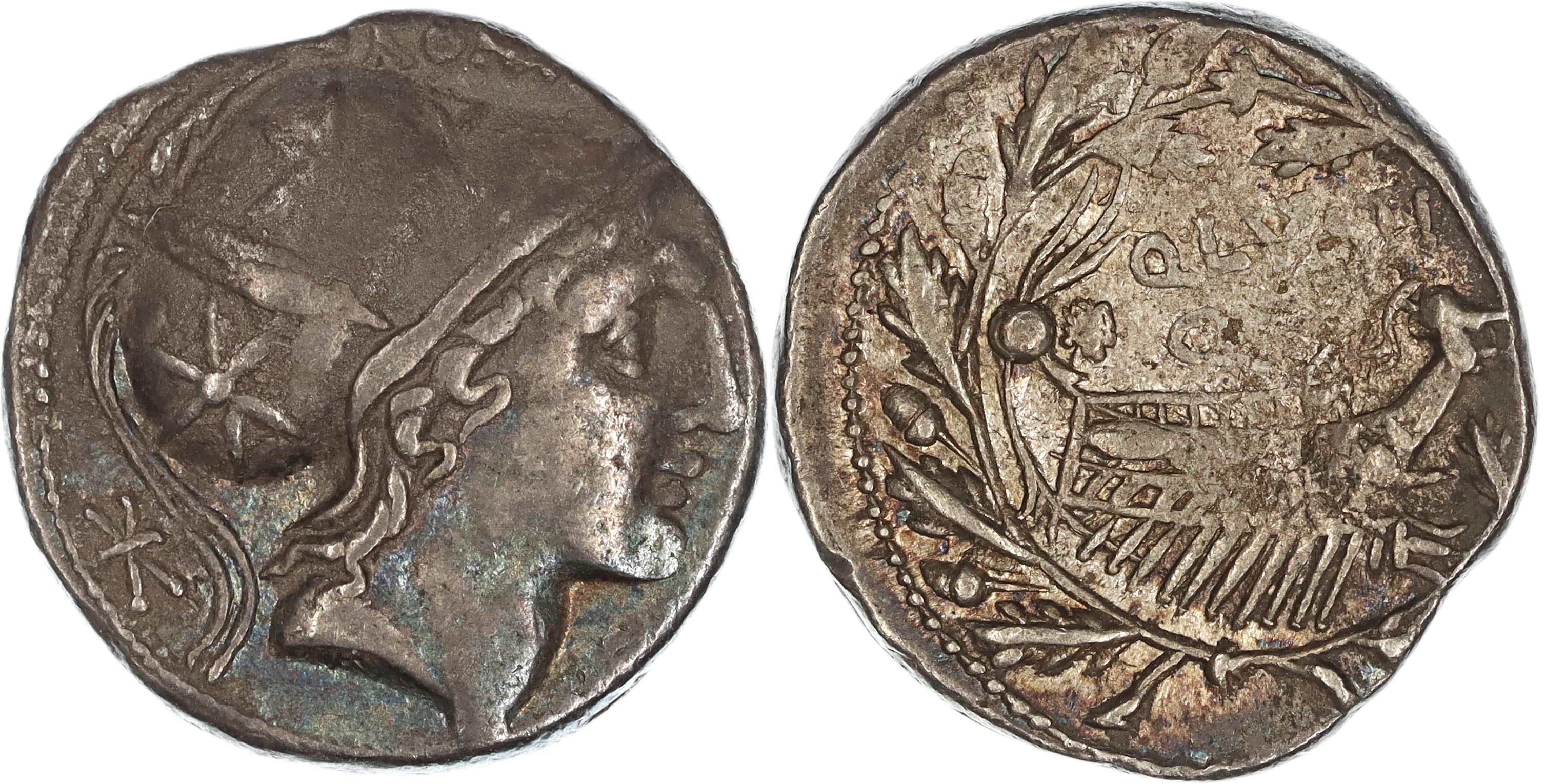 Roman Republic, Q. Lutatius Cerco, Silver Denarius, 109-108 BC, nVF