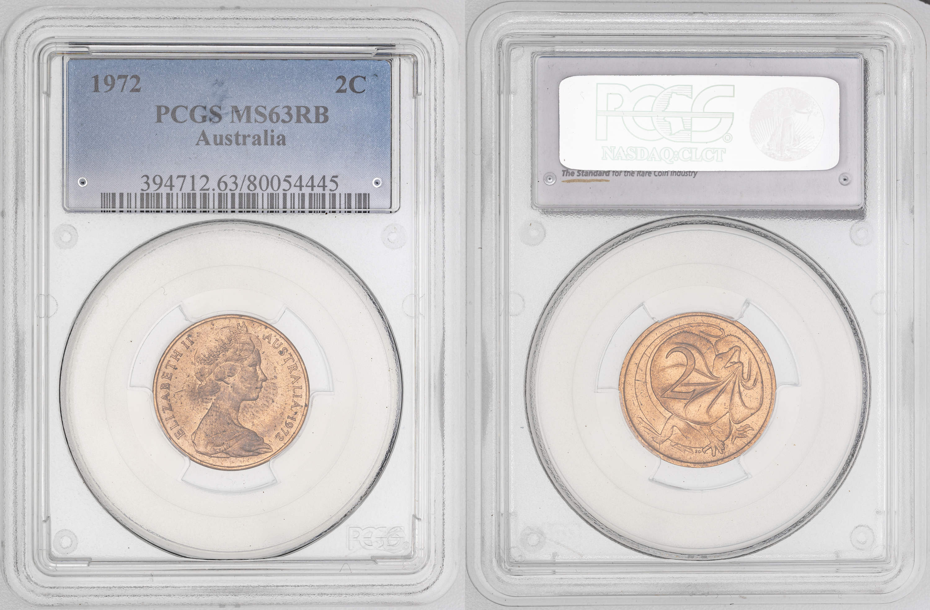 114 · Elizabeth II,  , Two Cent, 1972, PCGS MS63RB