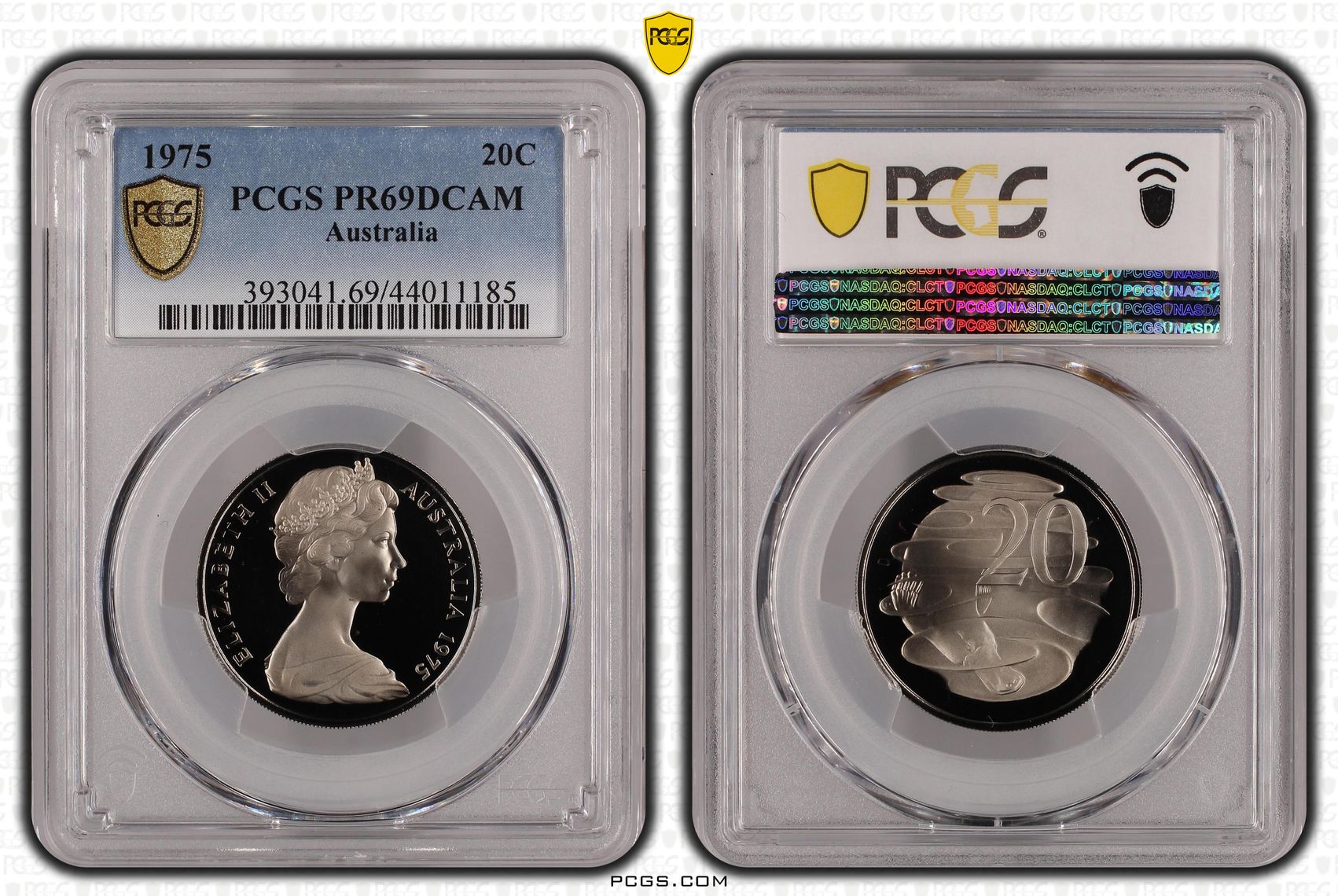 1975 Australia Twenty Cent, 20c PCGS - PR69DCAM -185