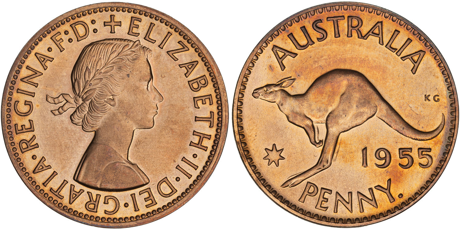 Elizabeth II, Penny, 1955, FDC