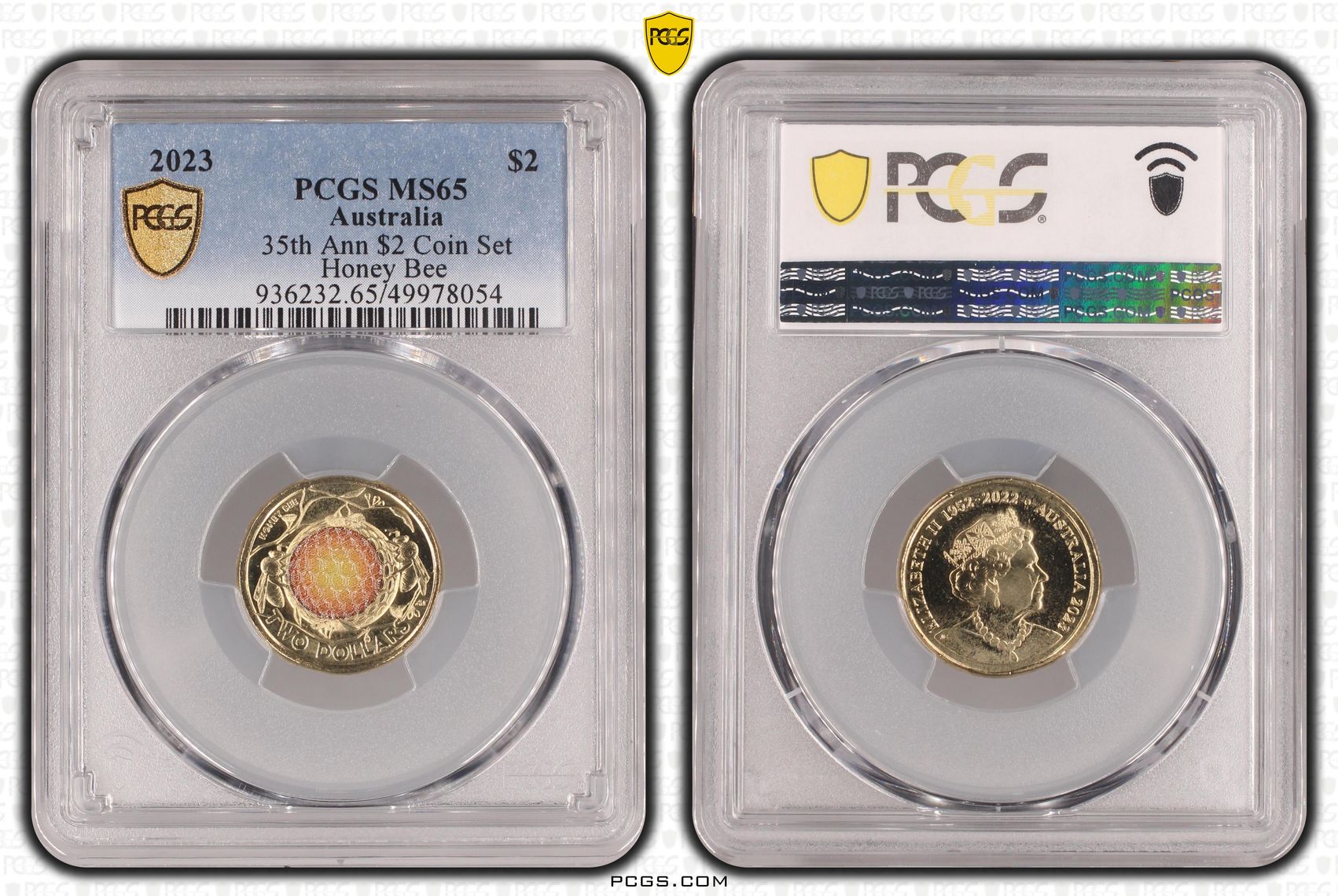 35th Ann $2 Coin Set Colorized Honey Bee , Two Dollar, 2023, PCGS MS65