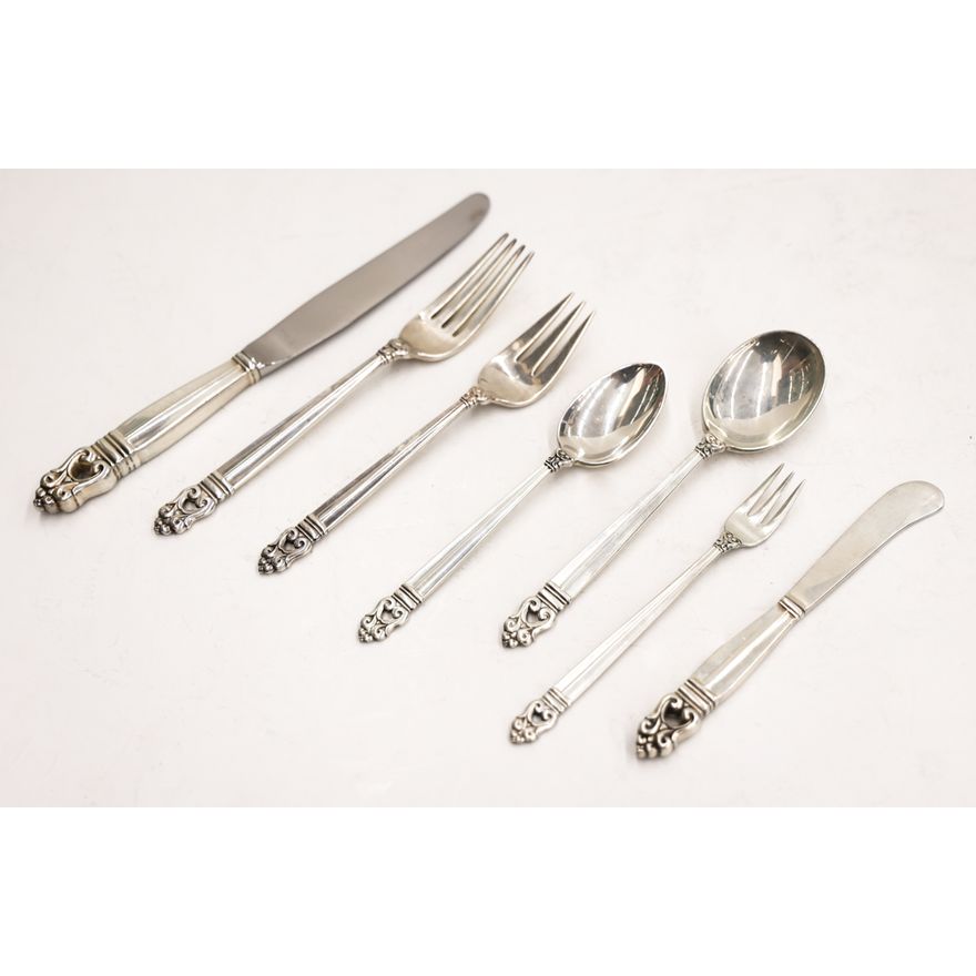 122pc International Royal Danish Sterling Flatware