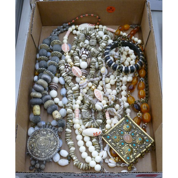 Box Ethnic Costume Necklaces etc.