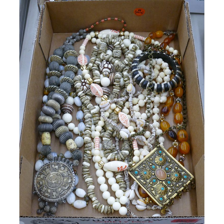 Box Ethnic Costume Necklaces etc.