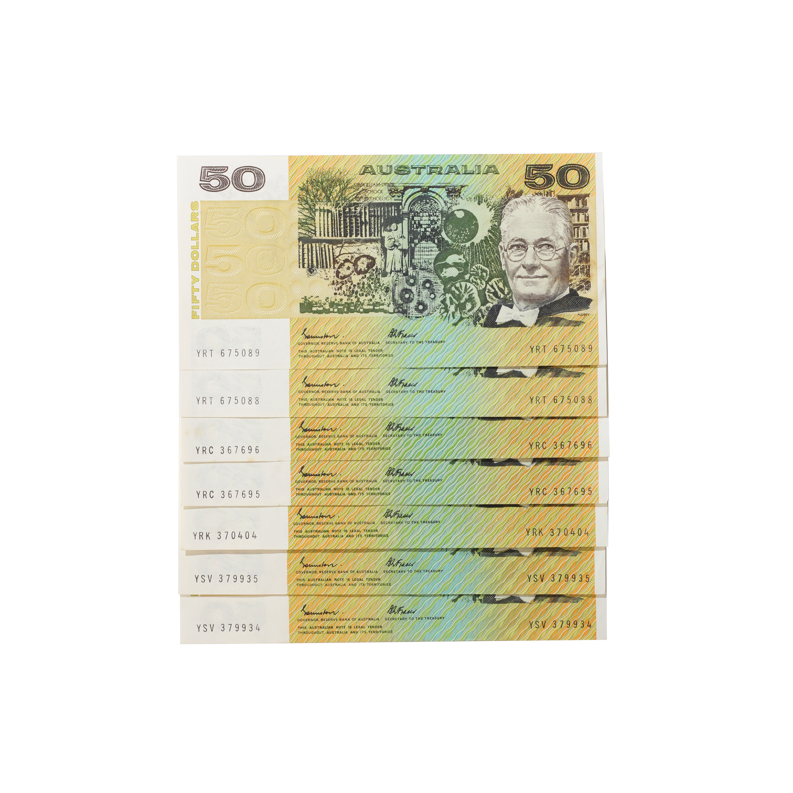 2055. · Group, Johnston/Fraser, Fifty Dollars,  1985, gEF