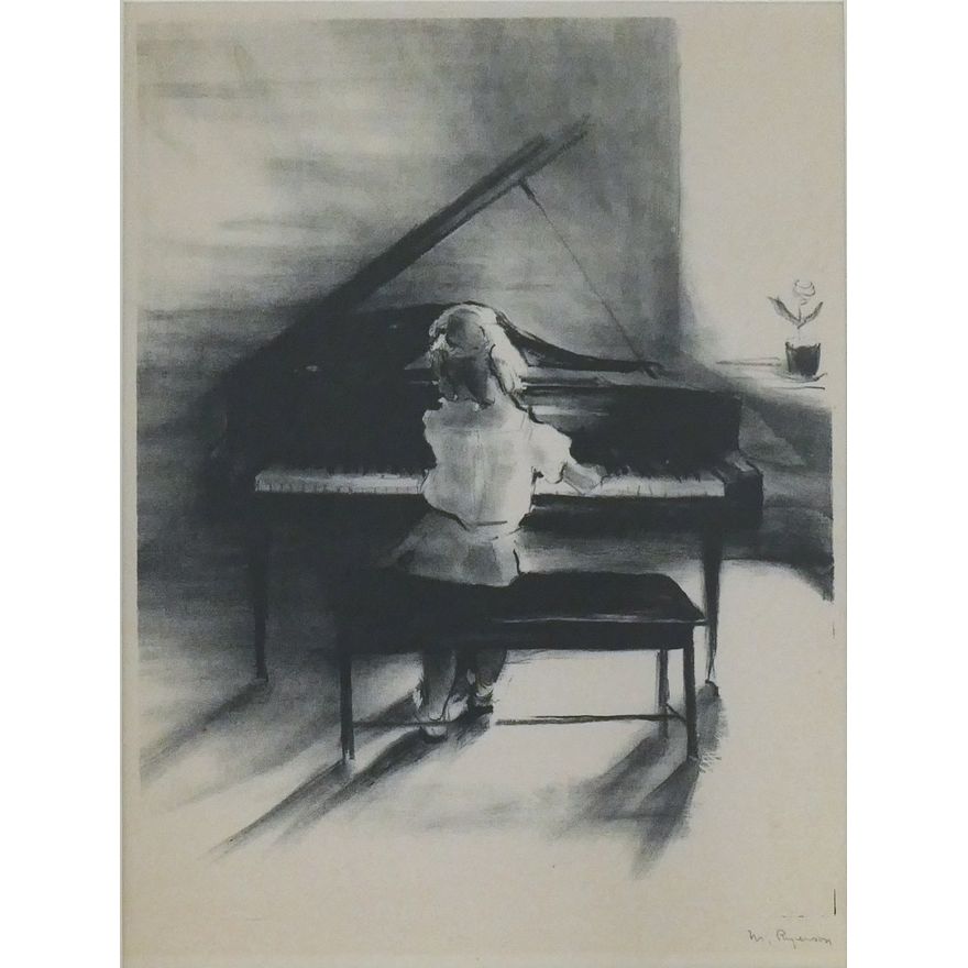 Margery Ryerson ''Gypsy Rondo'' (Piano Player) Signed Lithograph Matted