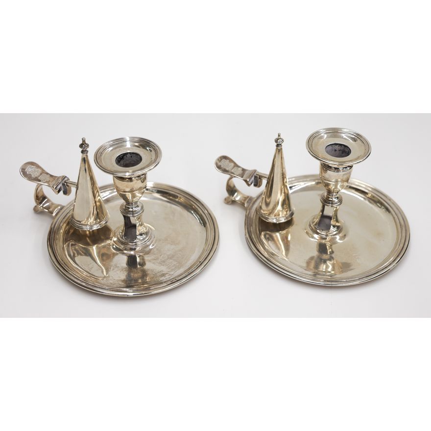 Pair of Georgian Silver Chamber Sticks