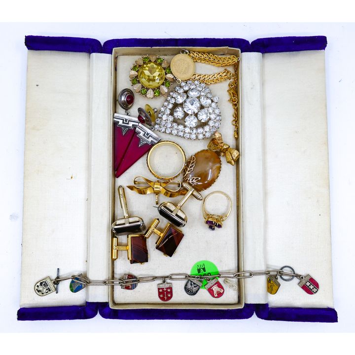 Purple Velvet Case with Costume Jewelry