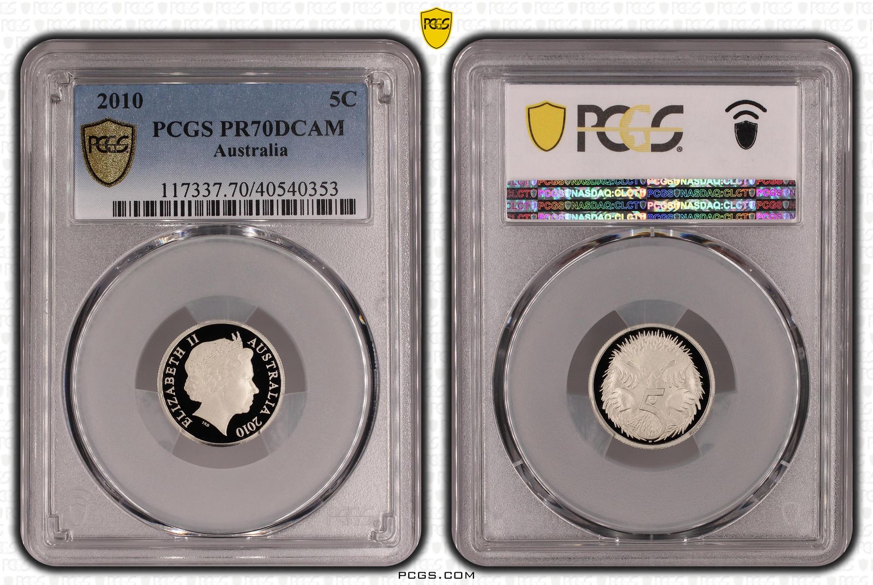 90 · 2010 Australia Five Cent, 5c PCGS - PR70DCAM POP 29/0 -353