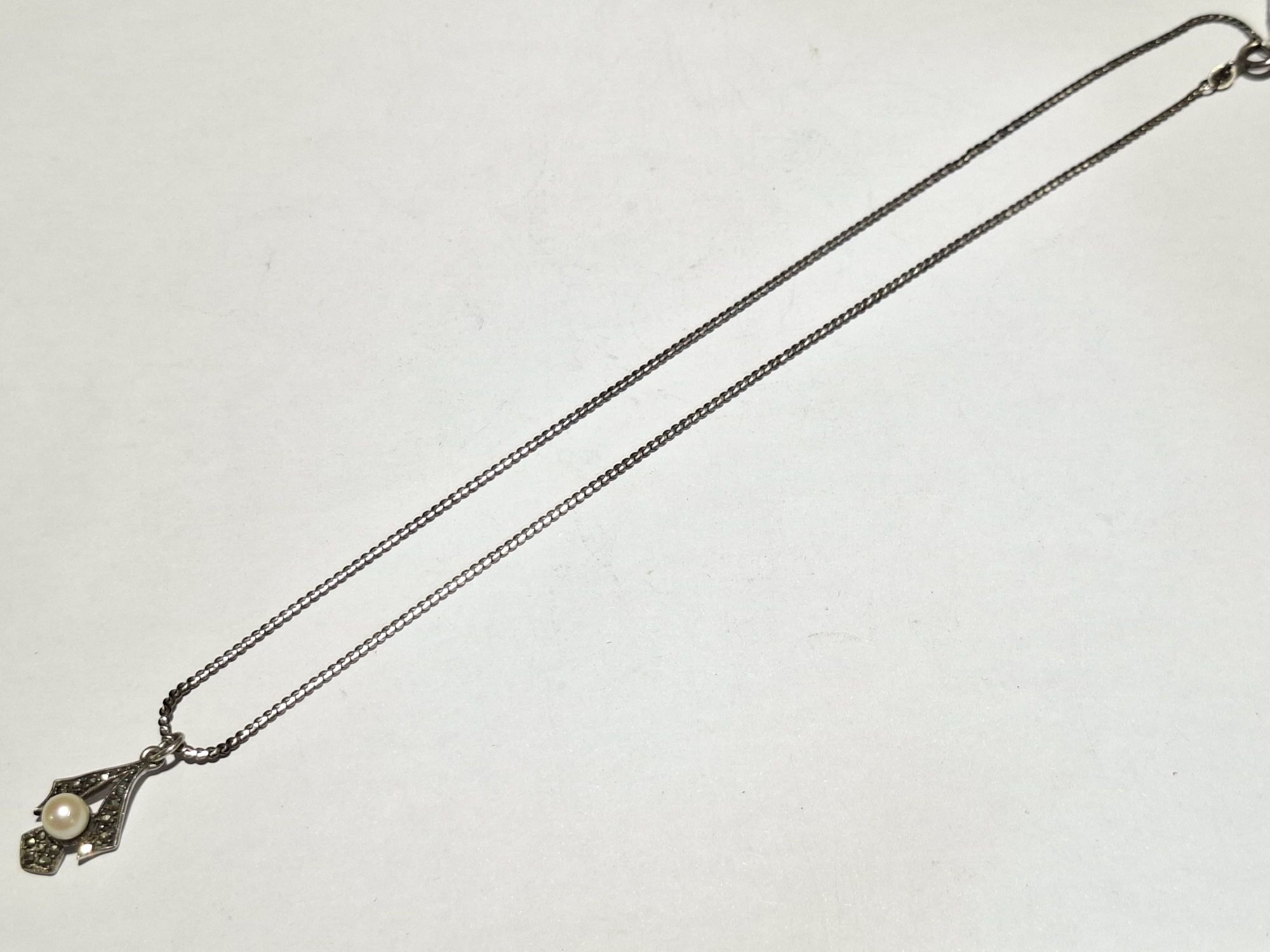 Silver Marcasite Pendant On Chain