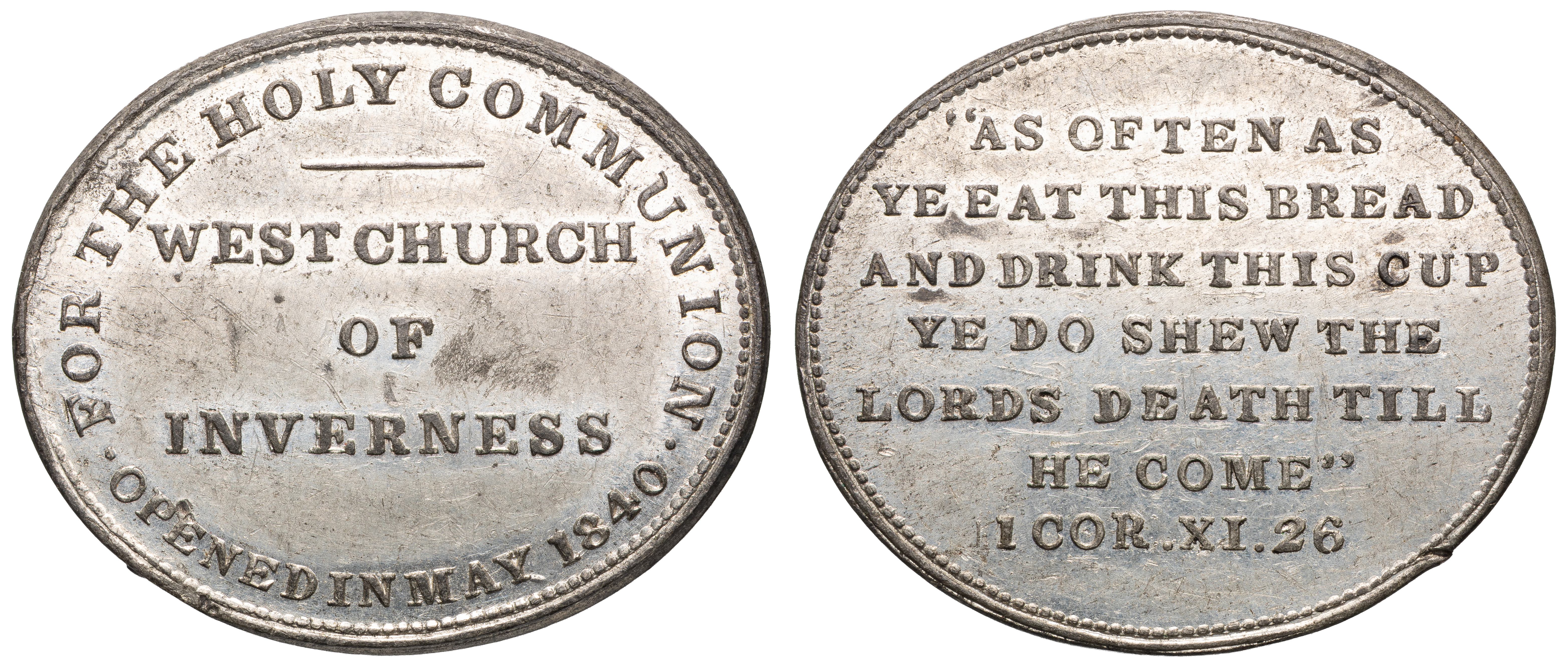 Great Britain, Communion Token - Scotland, 1840, UNC