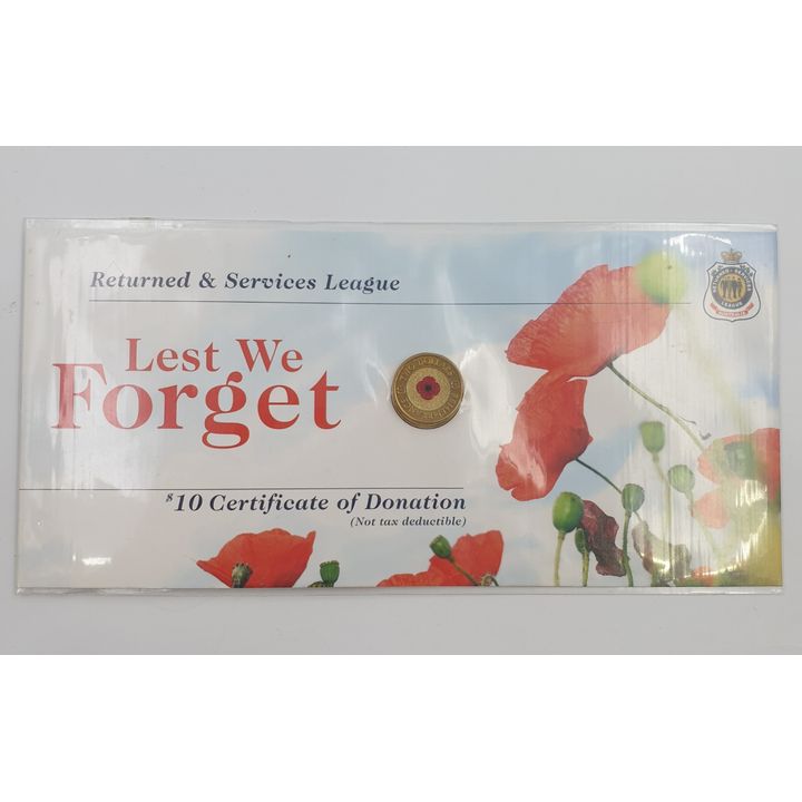 Red Poppy $2 Coin (2012) / $10 RSL Donation Card