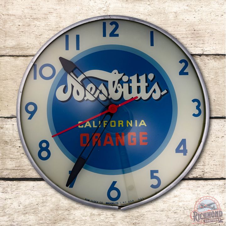 15" Nesbitt's California Orange Lighted Advertising PAM Clock