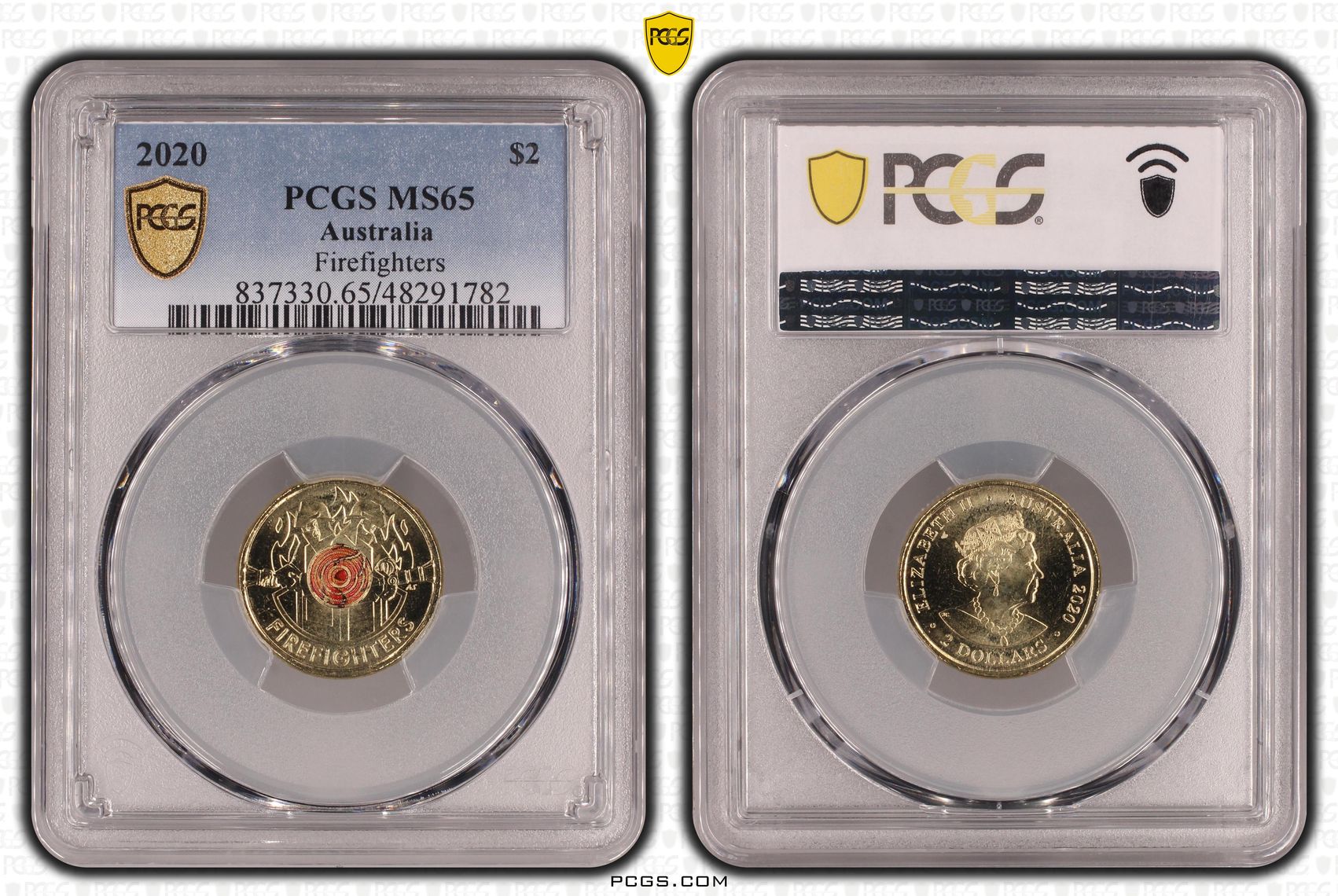 Elizabeth II, Firefighters , Two Dollar, 2020, PCGS MS65